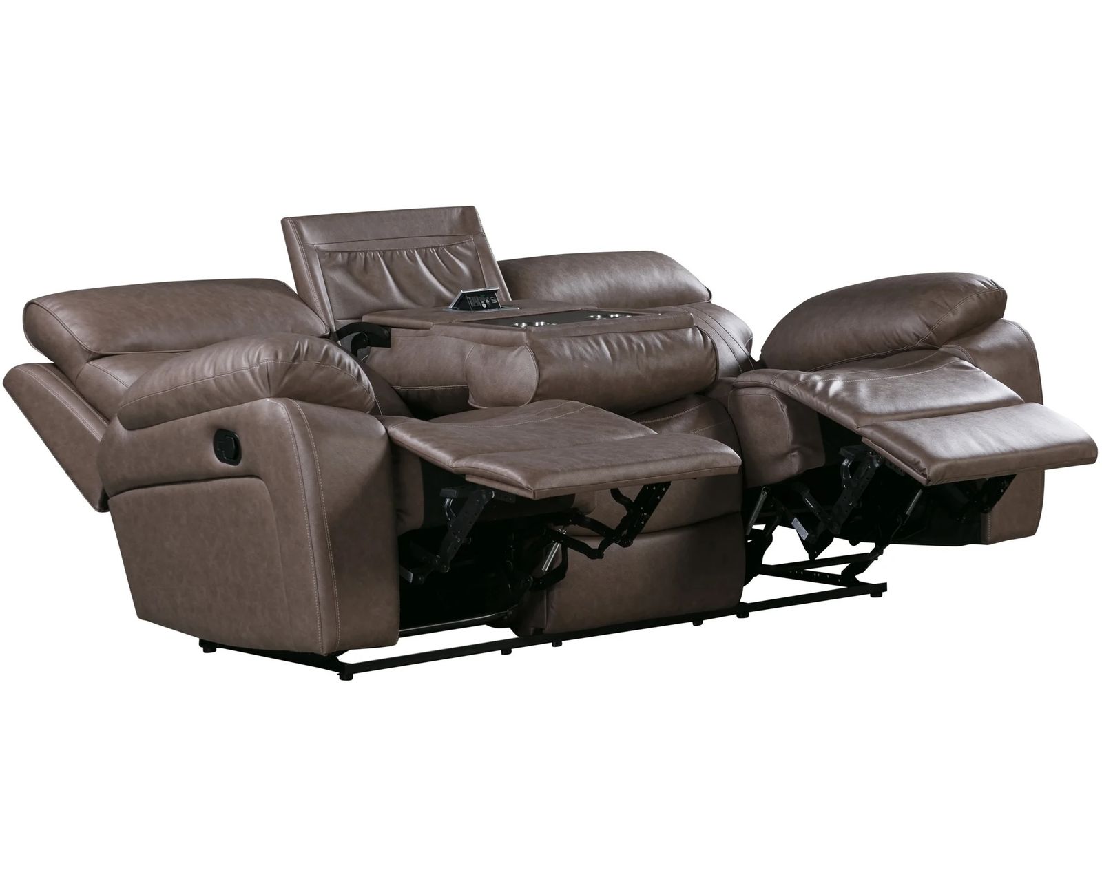 Theon 88" Reclining Sofa w/ Drop Down Table (In stock - Fast shipping) - Theon Reclining Sofa w/ Center Drop Down Table