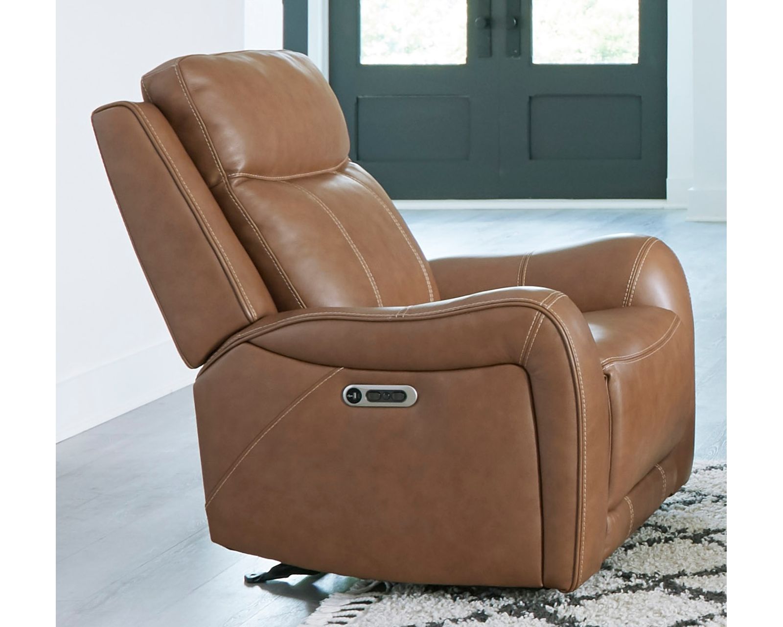 Haywood Power Headrest Power Glider Leather Recliner (In stock - Fast shipping) - Haywood Power Headrest Power Glider Recliner