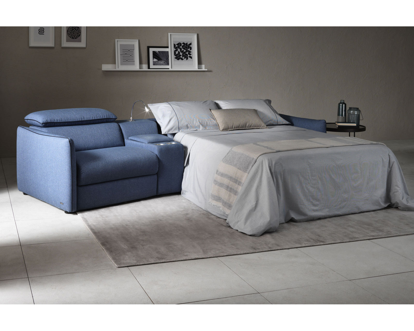 Meraviglia B995 Leather Reclining Sleeper Sectional (+25 leathers) - Layout C: Three Piece Sleeper Sectional 127" x 83"
