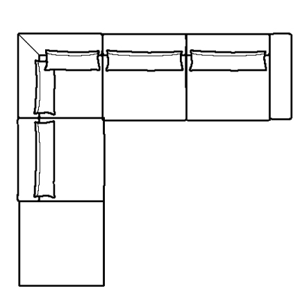 Layout G: Five Piece Sectional 113" x 122"