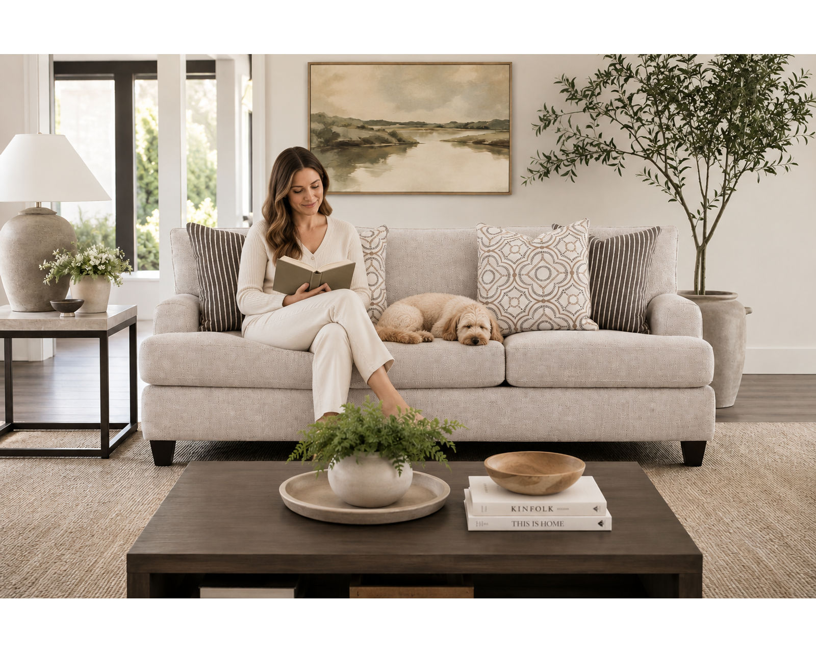 Cambria 93" Sofa (Modern Farmhouse Style. Made for Everyday Comfort) - Designer Style Without the Designer Price.