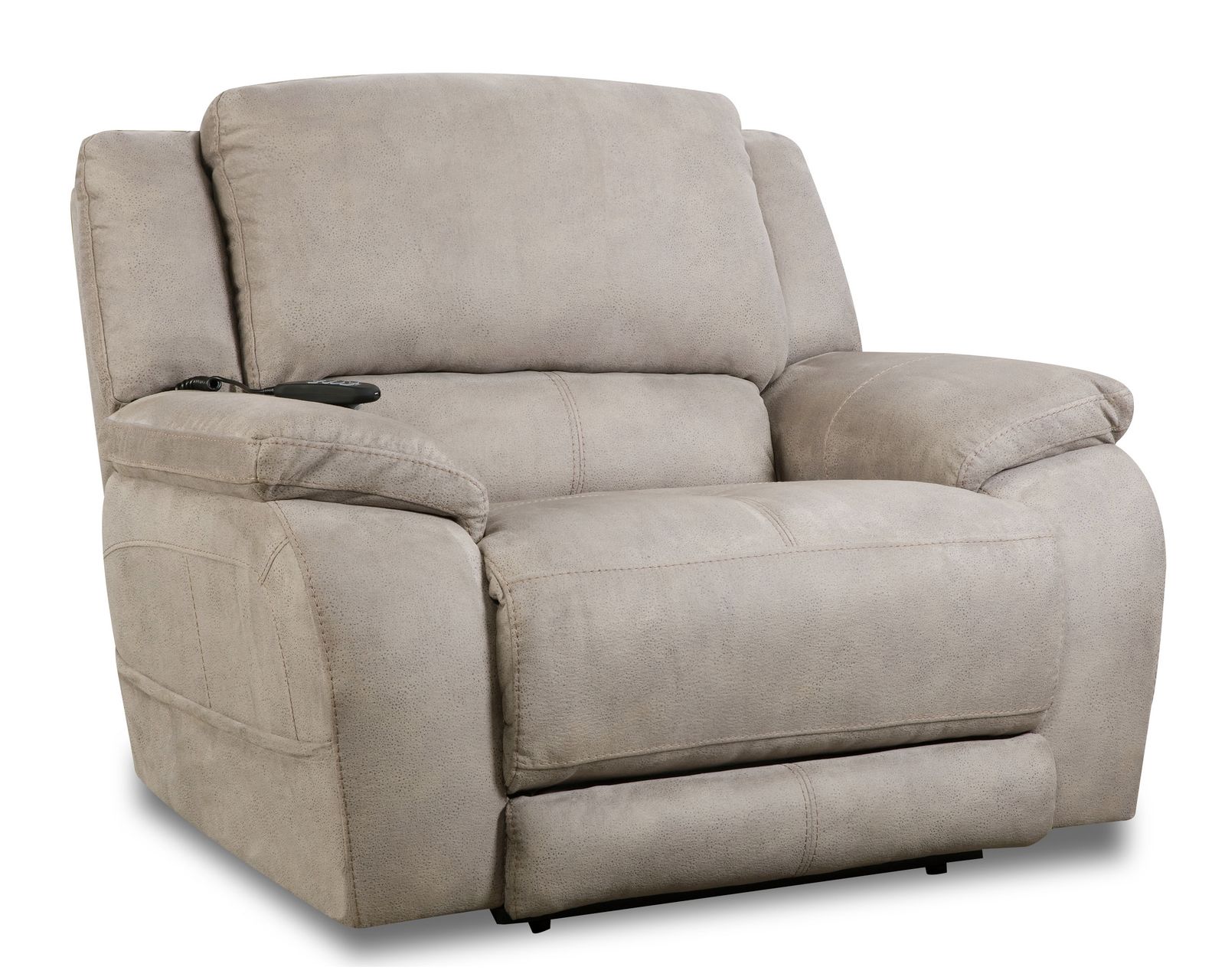 Harley 84" Triple Power Reclining Console Loveseat Nickel (In stock)  - Harley Triple Power Reclining Chair and Half