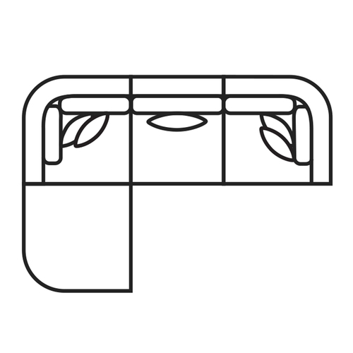Layout D: Four Piece Sectional 84" x 117"