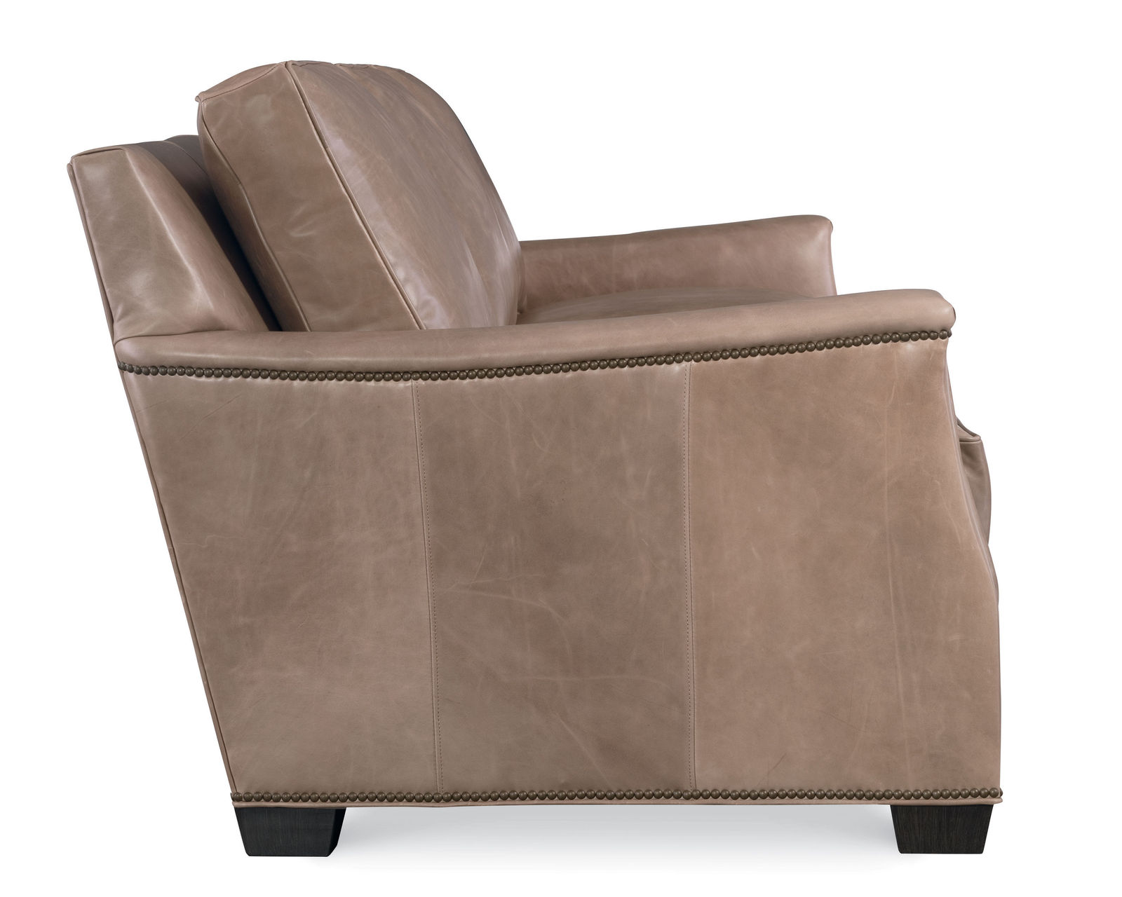 Brandon 84" or 96" Nail Head Leather Sofa (+45 leathers) - Brandon Sofa Side View