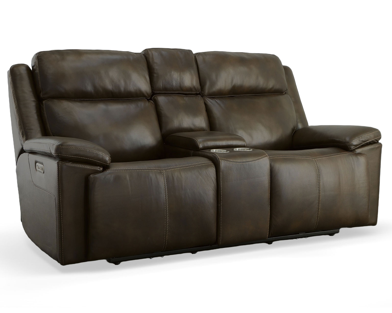 Chance Power Reclining Loveseat with Console and Power Headrests (2 colors) - Chance Power Reclining Loveseat with Console and Power Headrests in Leather 278-76