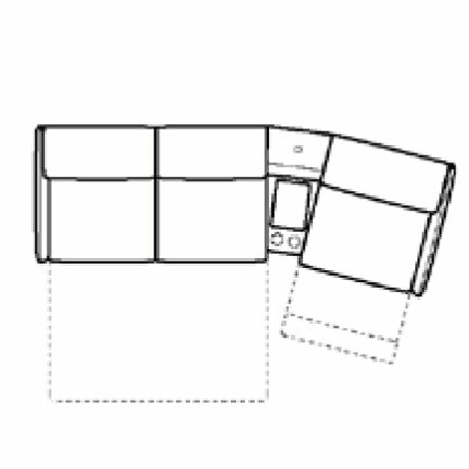 Layout D: Three Piece Full Size Sleeper Sectional 83" x 127"