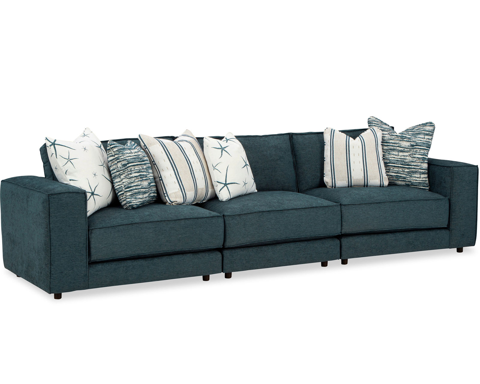 Boston 7348 Stationary Sectional (+100 performance fabrics) - Layout A: Three Piece Sectional 130" Wide