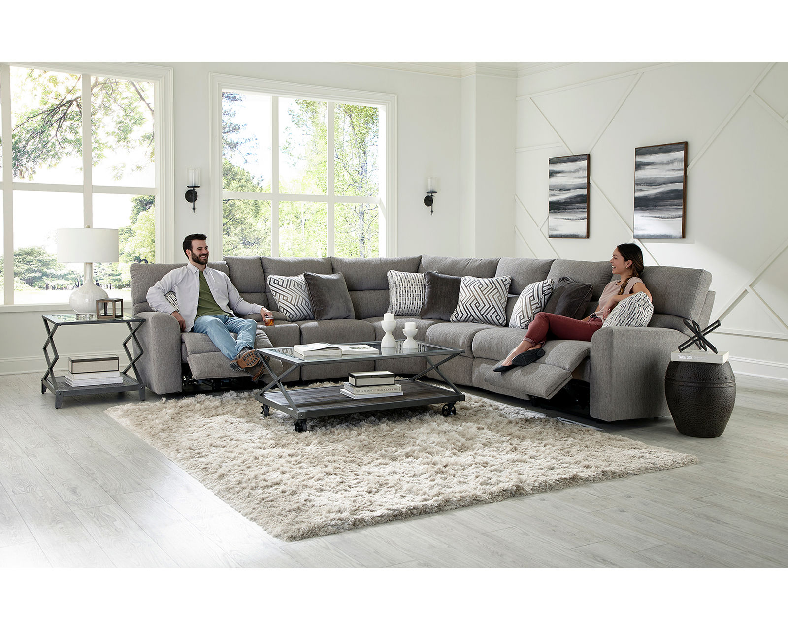 Sydney Modular Reclining Sectional with Power Recline Chaise (includes pillows) - Made for Life's Best Moments.