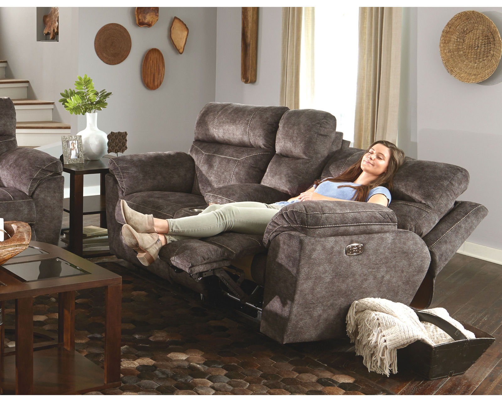Sedona 91" LayFlat Power Reclining - Power Headrest Sofa - 2 Colors Available - LAY-FLAY (LIKE A BED) RECLINING MECHANISM