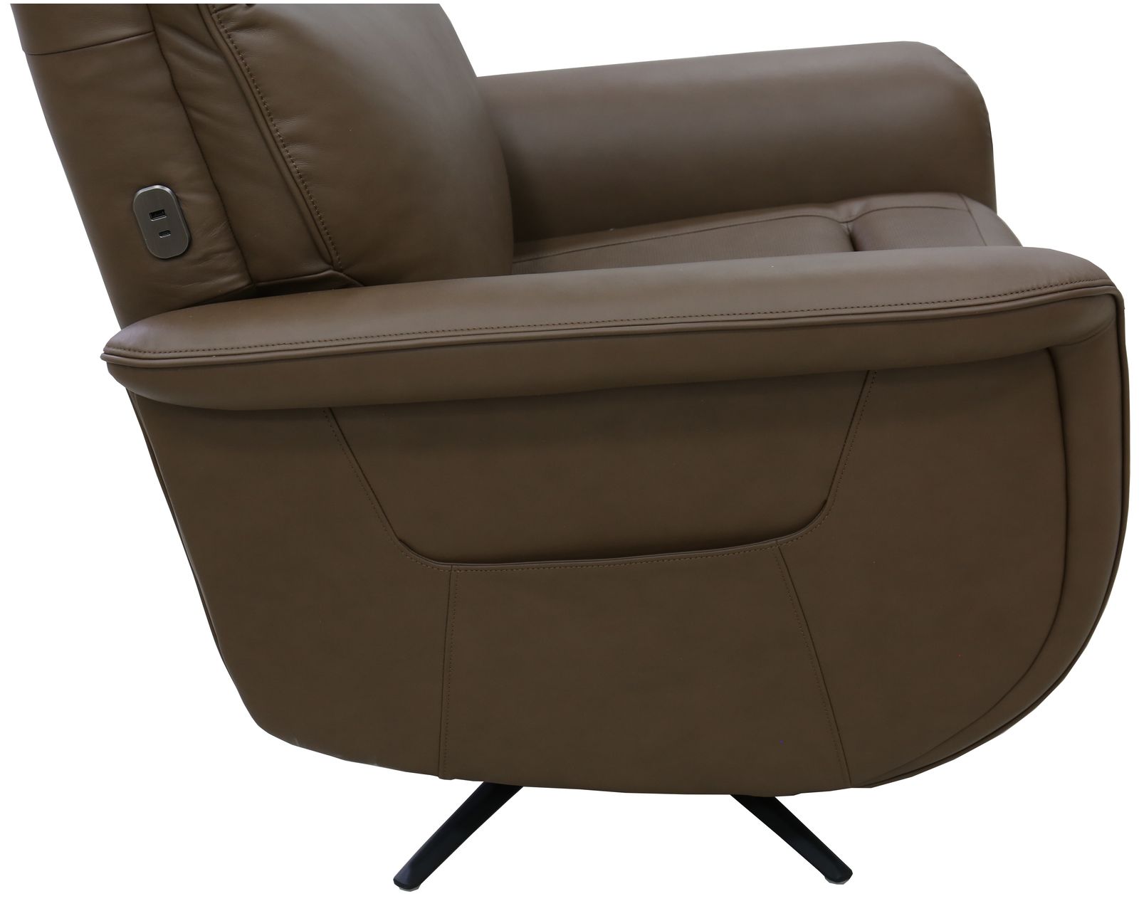 Haven Leather Zero Gravity Triple Power Swivel Recliner with Heat, Massage & Ventilation (2 colors) in stock - Side pocket for remote controls