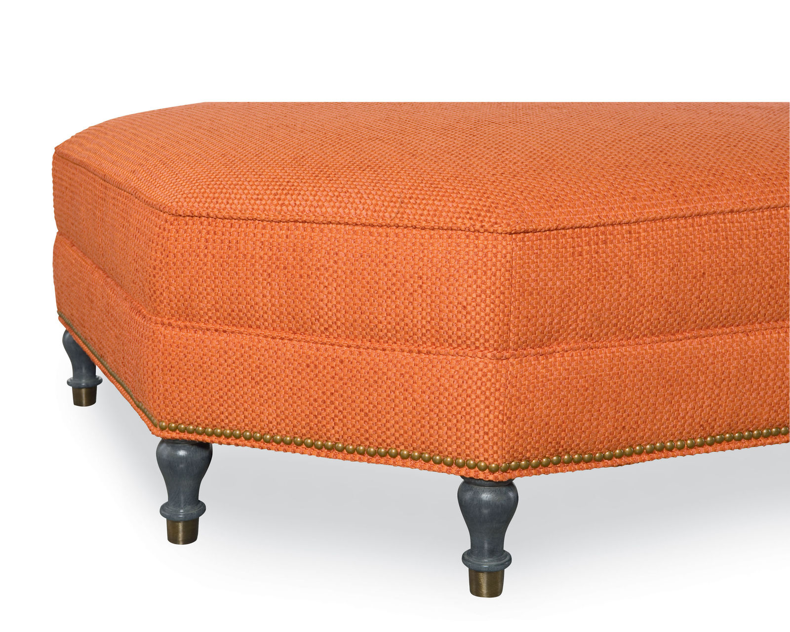Gaston Hexagonal Nail Head Ottoman (+75 fabrics)