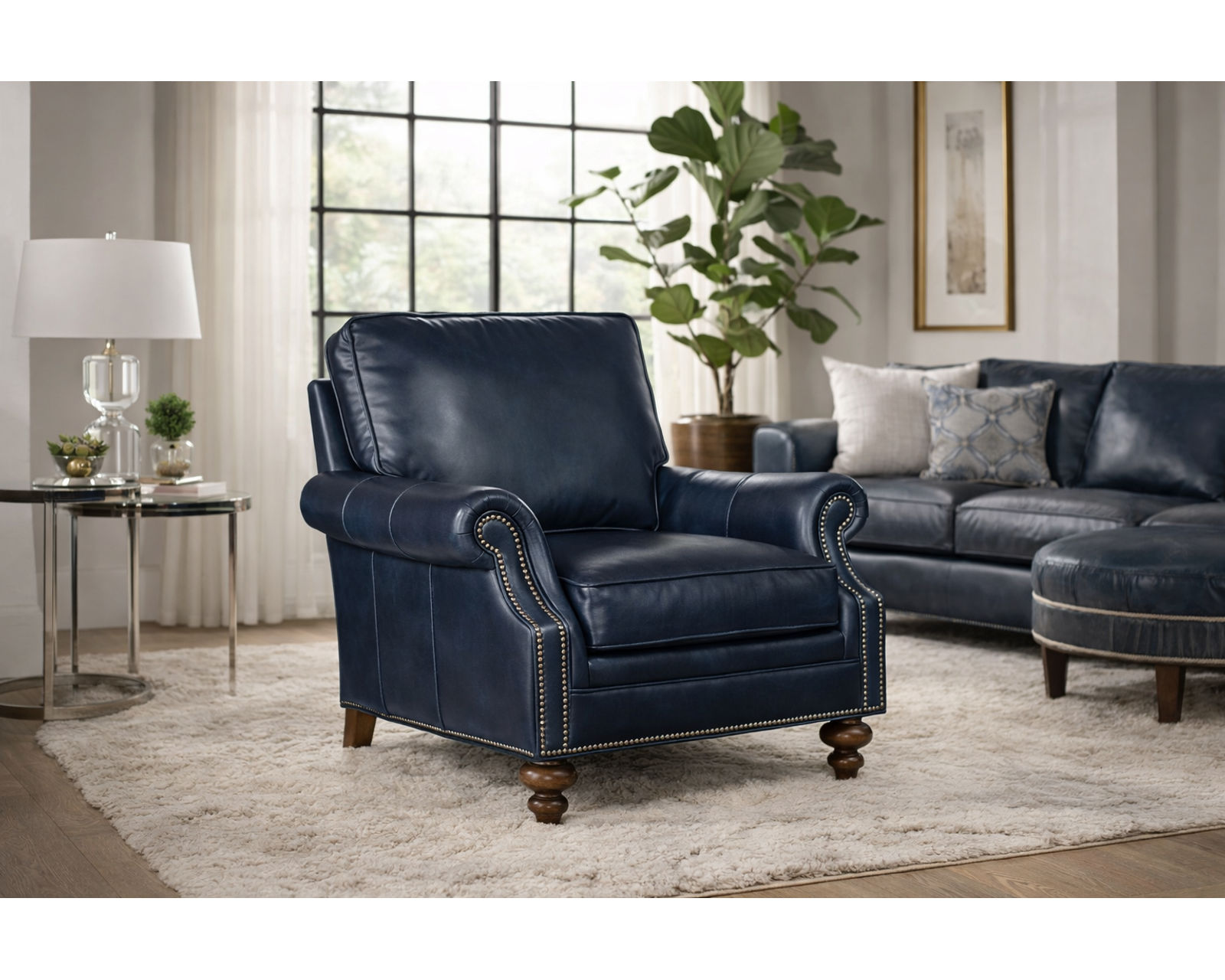 Bradington Young West Haven 759 Sofa (12 leathers) 8-Way Hand Tie - West Haven Stationary Chair 8-Way Hand Tie