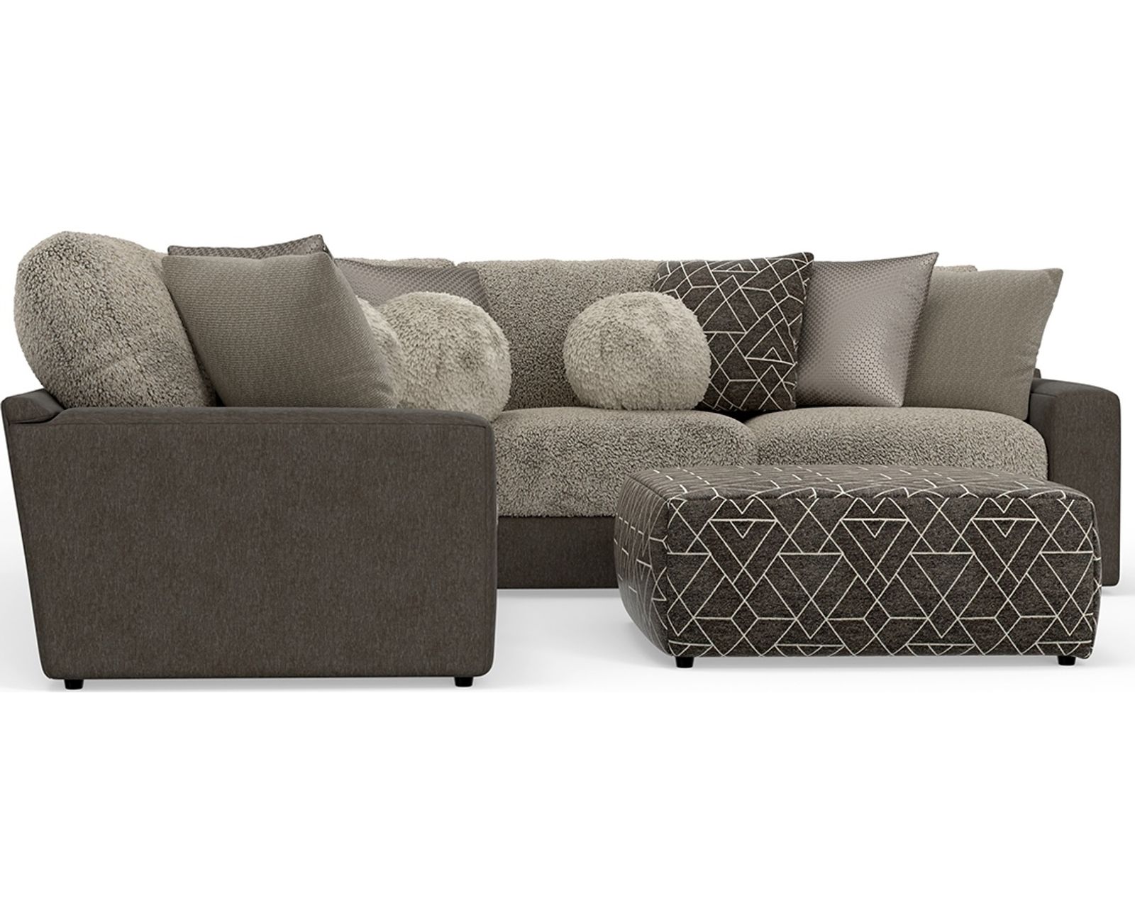 Canyon Modular Sectional (2 colors) includes pillows - Shown in Fabric Umber