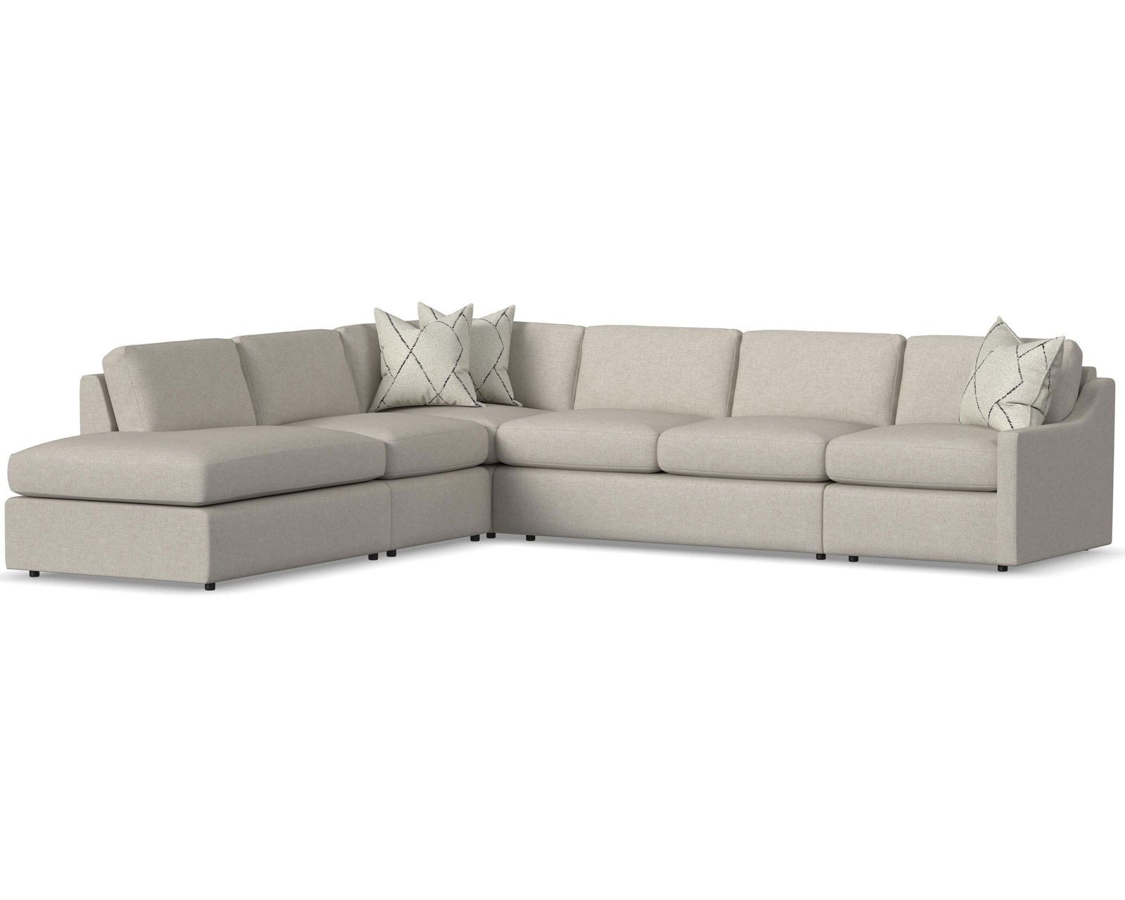 Sky 5510 Sectional (hypoallergenic down-like cushion) +100 fabric - Layout I: Five Piece Sectional 120" x 134"