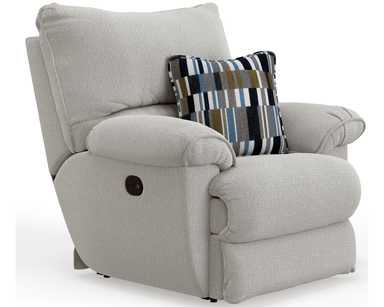 Lenny 90" Power Lay Flat Reclining Sofa (Two colors) - Lenny Lay Flat Power Recliner in Fabric Color Winter
