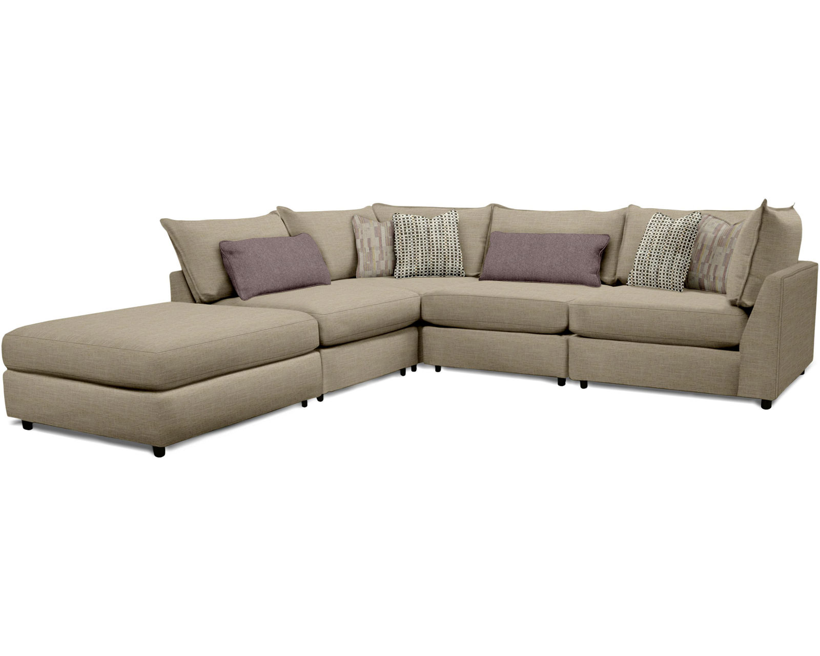 Tyler 1Q00 Modular Sectional  (+101 Standard and Performance Fabrics) - Layout N: Five Piece Sectional 125" x 125"