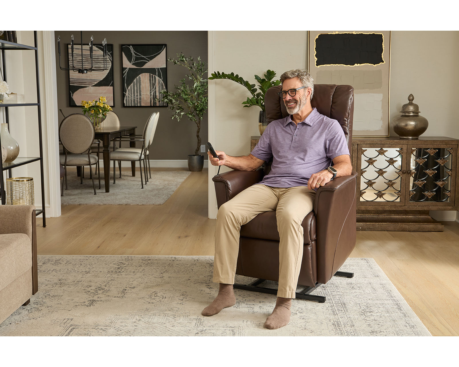 Memphis Power Lift Reclining Chair Mocha (2 sizes) In stock - Fast shipping