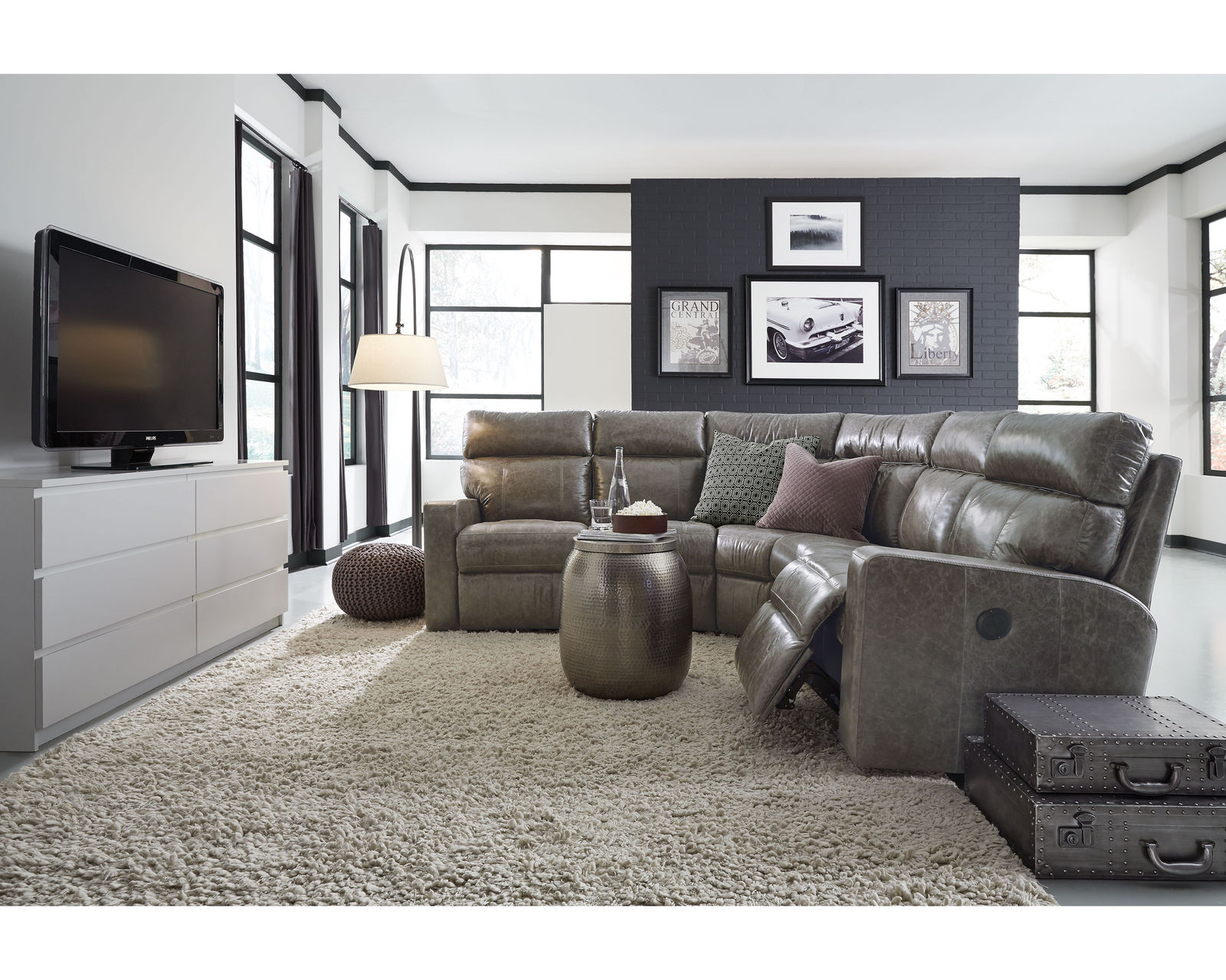 Oakwood 41049 Reclining Sectional (+100 leathers) - Layout A: Three Piece Sectional 113" x 113"