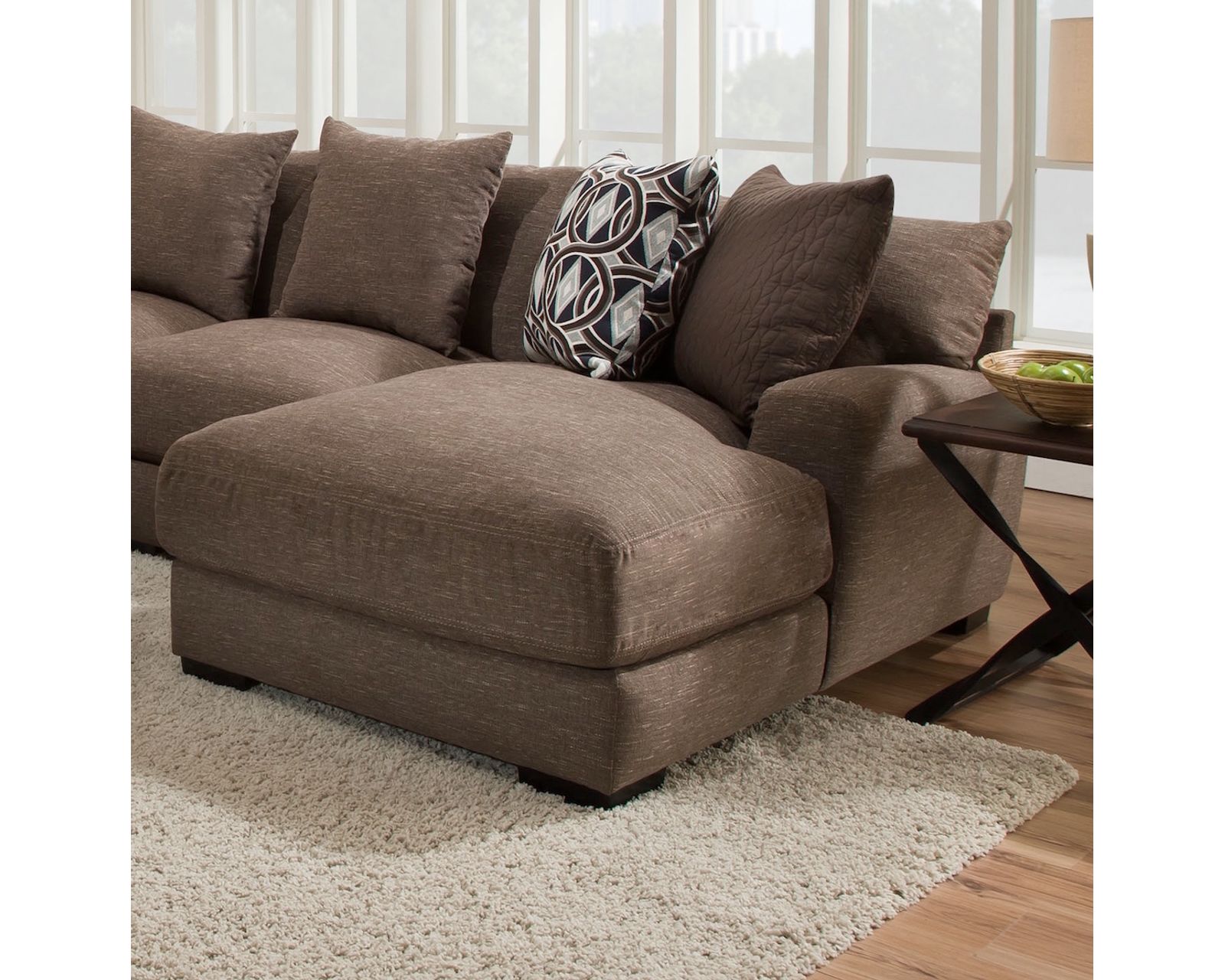 Cadet 808 Chaise Stationary Sectional (Pillows Included)