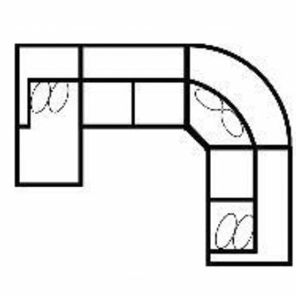 Layout D: Four Piece Sectional 68" x 133" x 107"