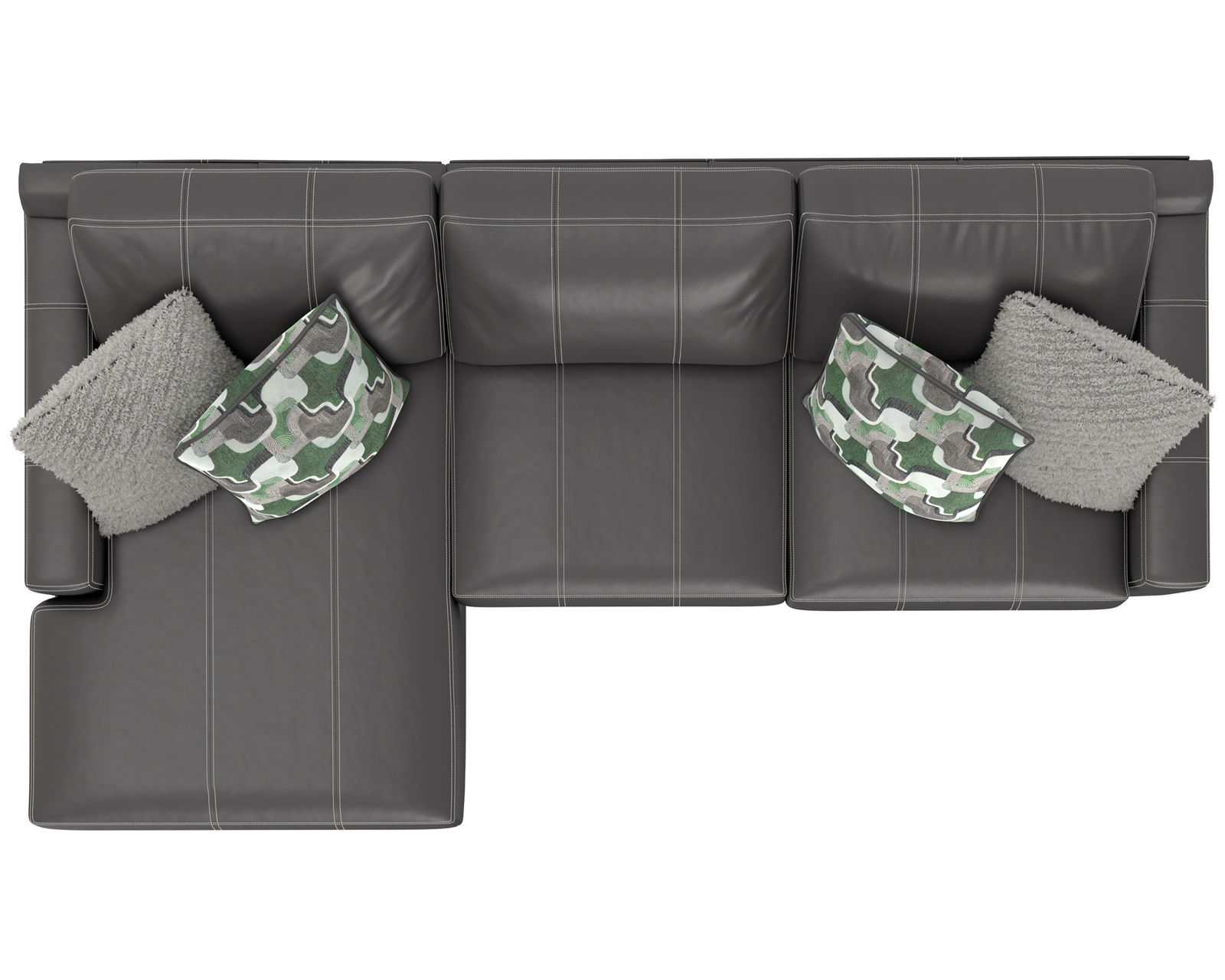 Minori Modular Leather Sectional (2 colors) includes pillows - Layout B: Two Piece Sectional 67" x 122"