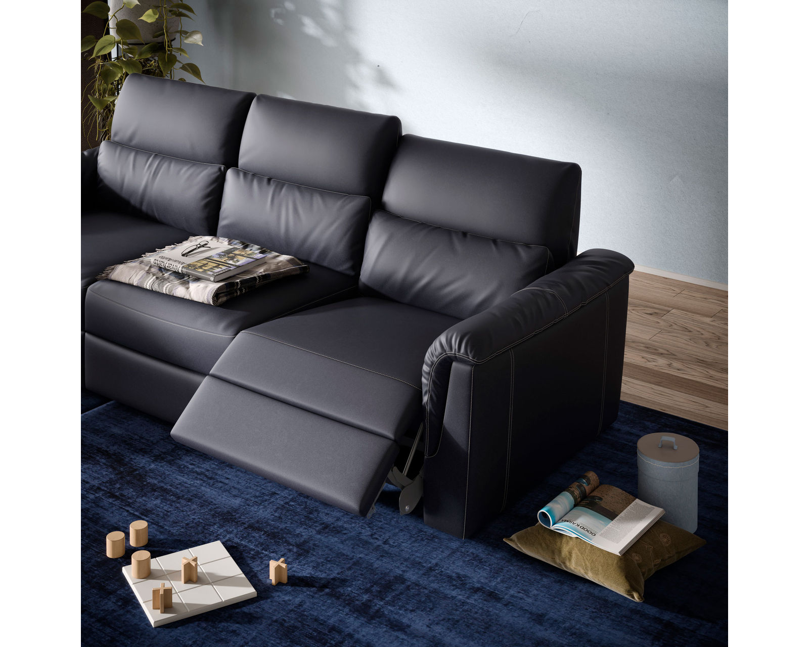 Amorevole C176 Triple Power Reclining Sofa (83" and 91") +50 leathers - Amorevole 91" Triple Power Reclining Sofa (three cushions)
