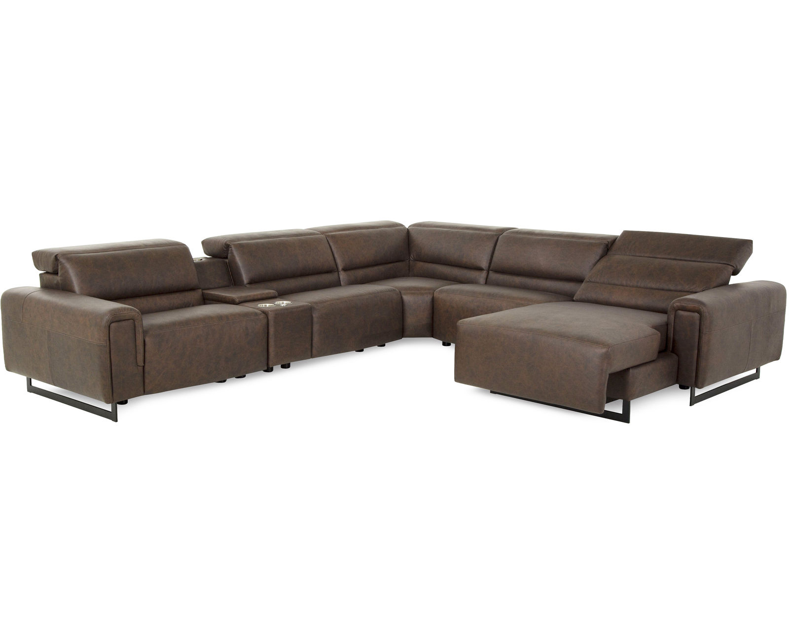 Armina 44010 Power Headrest Power Reclining Sectional (+50 fabrics) - Layout I: Six Piece Reclining Sectional 134" x 123" x 64"