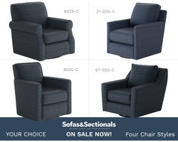 Theron Indigo Swivel and Swivel Glider Chairs (four styles available)