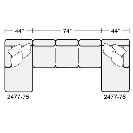 Layout B: Three Piece Sectional 68" x 162" x 68"