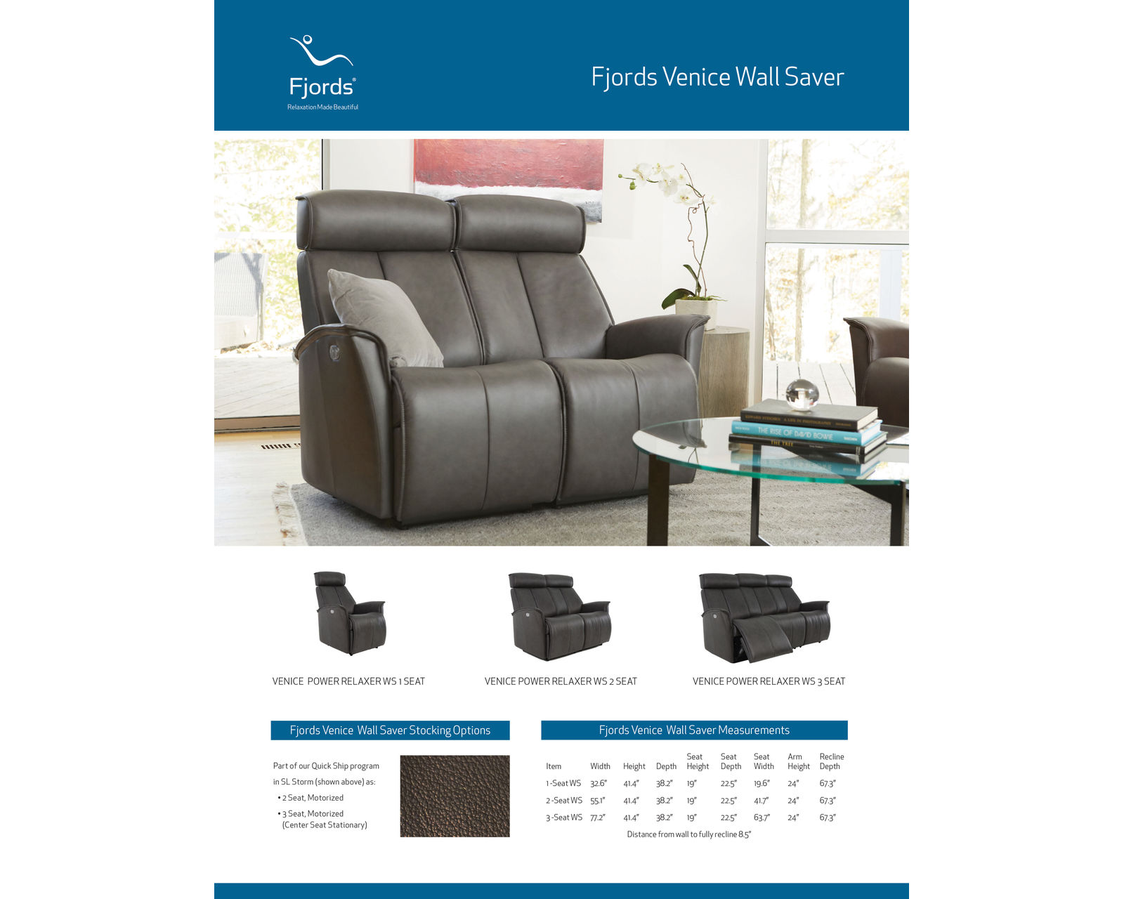 Venice 78" Dual Power Reclining Wallsaver Sofa (+40 leathers)