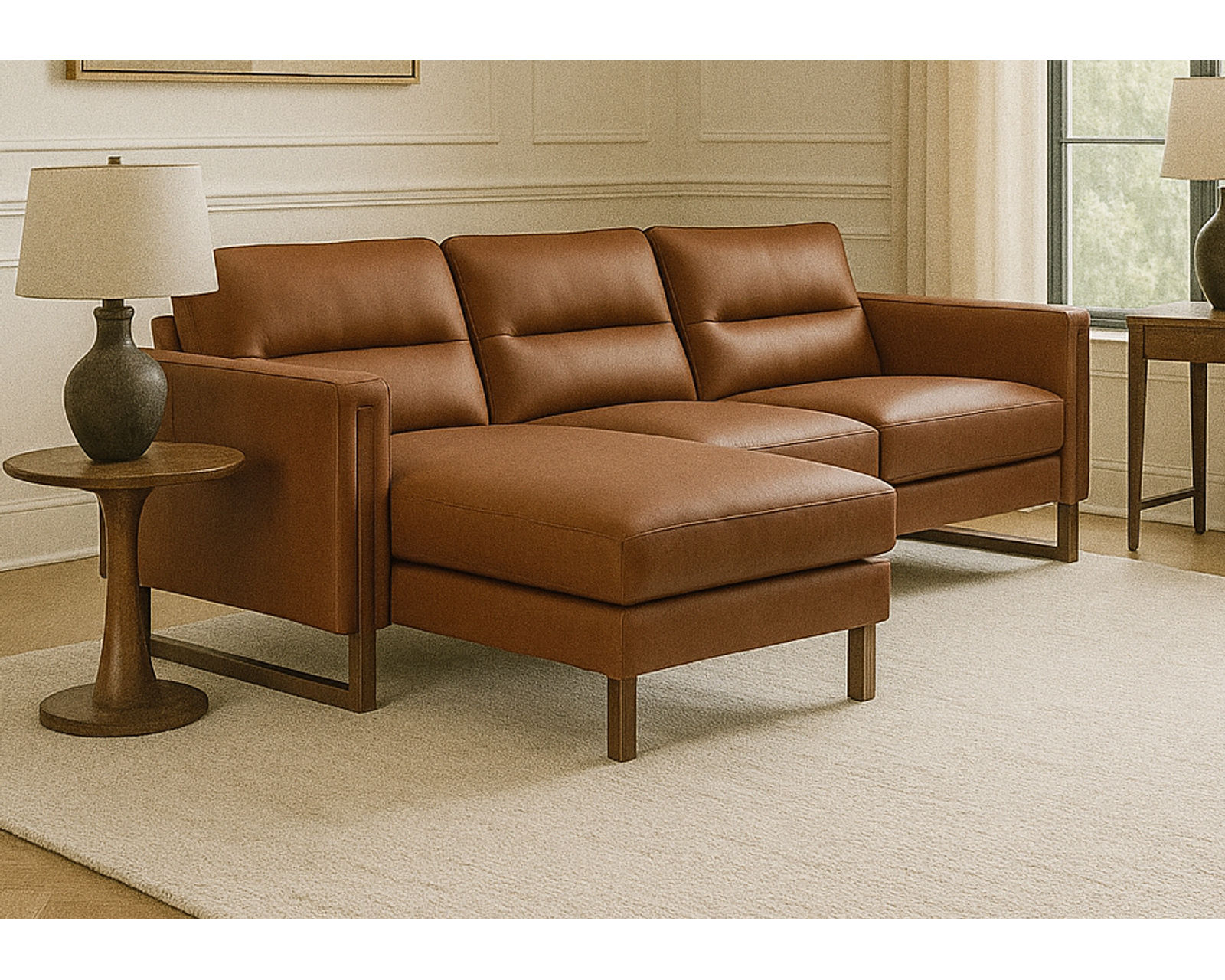 Brookes 77696 Chaise Sectional (+100 leathers) - Layout A: Two Piece Chaise Sectional 61" x 106"
