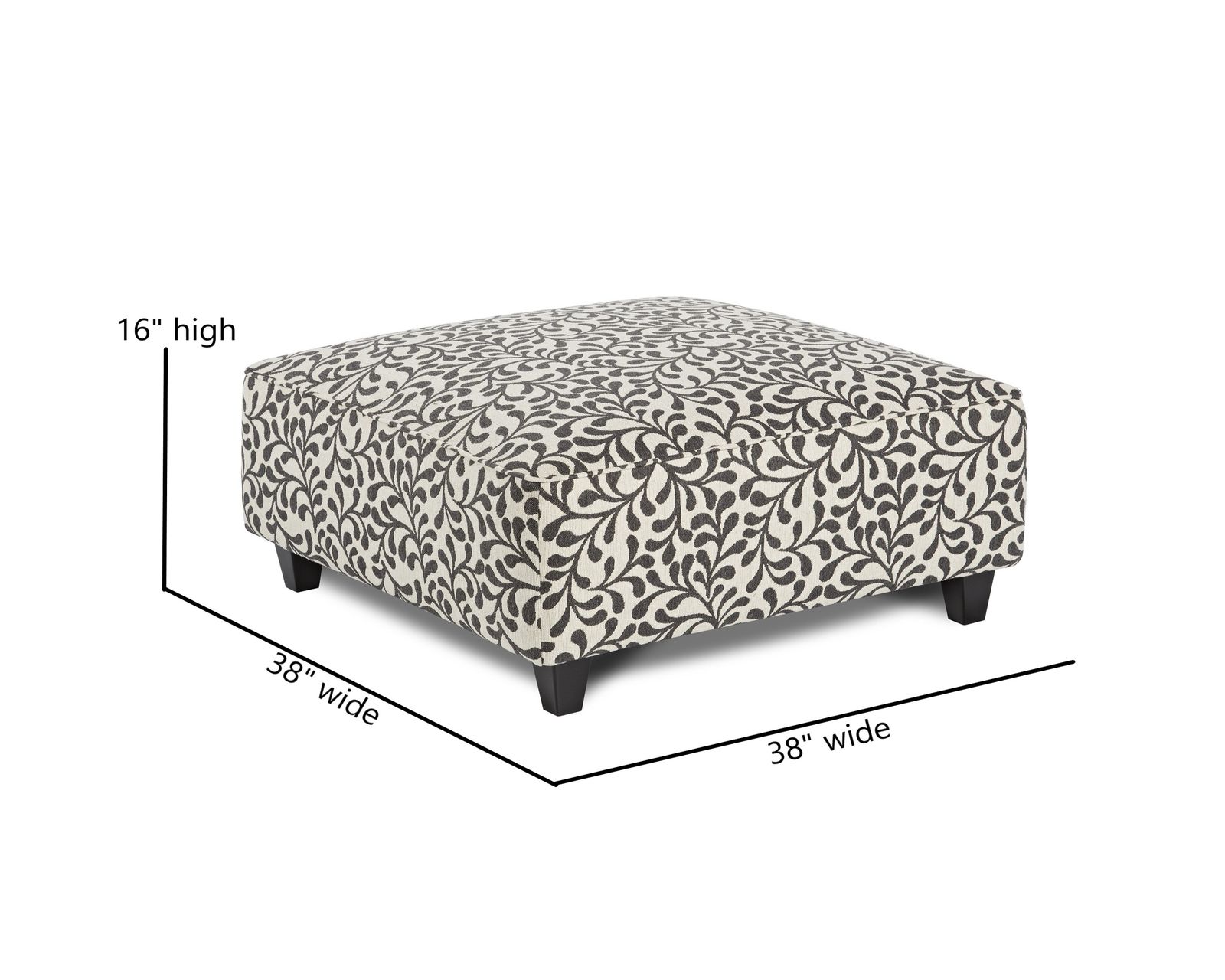 Basic Berber 94" Sofa 4480 (includes pillows) - Performance fabric  - Dutch Charcoal 38" Square Cocktail Ottoman - 109 - Performance fabric
