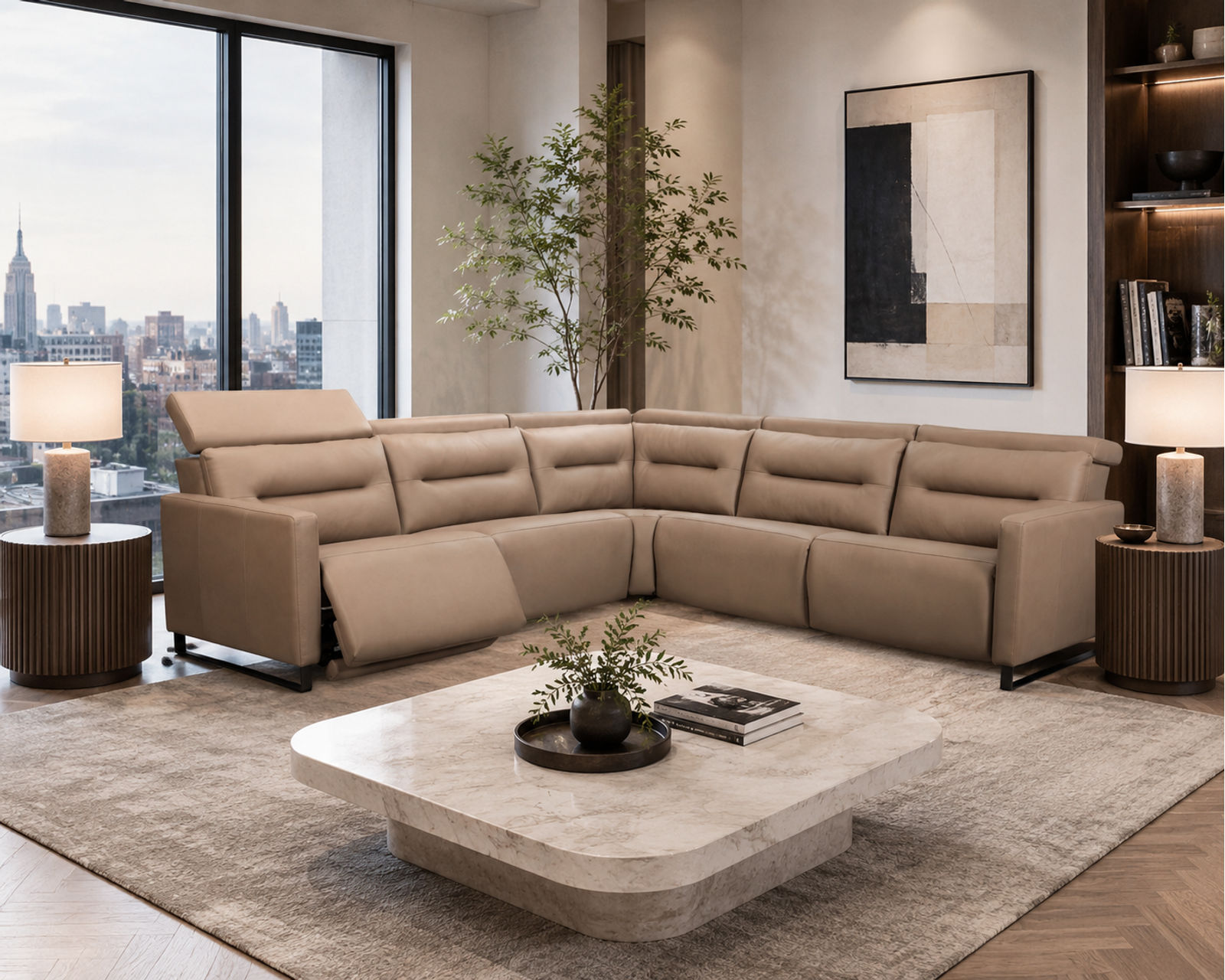 Cleo F094 Power Headrest Power Reclining Sectional (standard and wide seat widths) +140 leathers - Premium Comfort Without Compromise