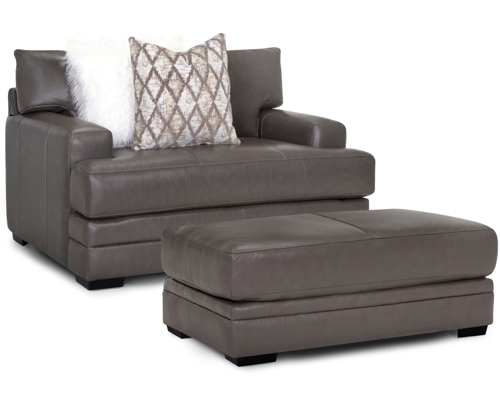 Lizette 973 Leather Sofa (101") Includes Pillows - Take an Extra 25% Off this Leather Chair and a Half and Ottoman