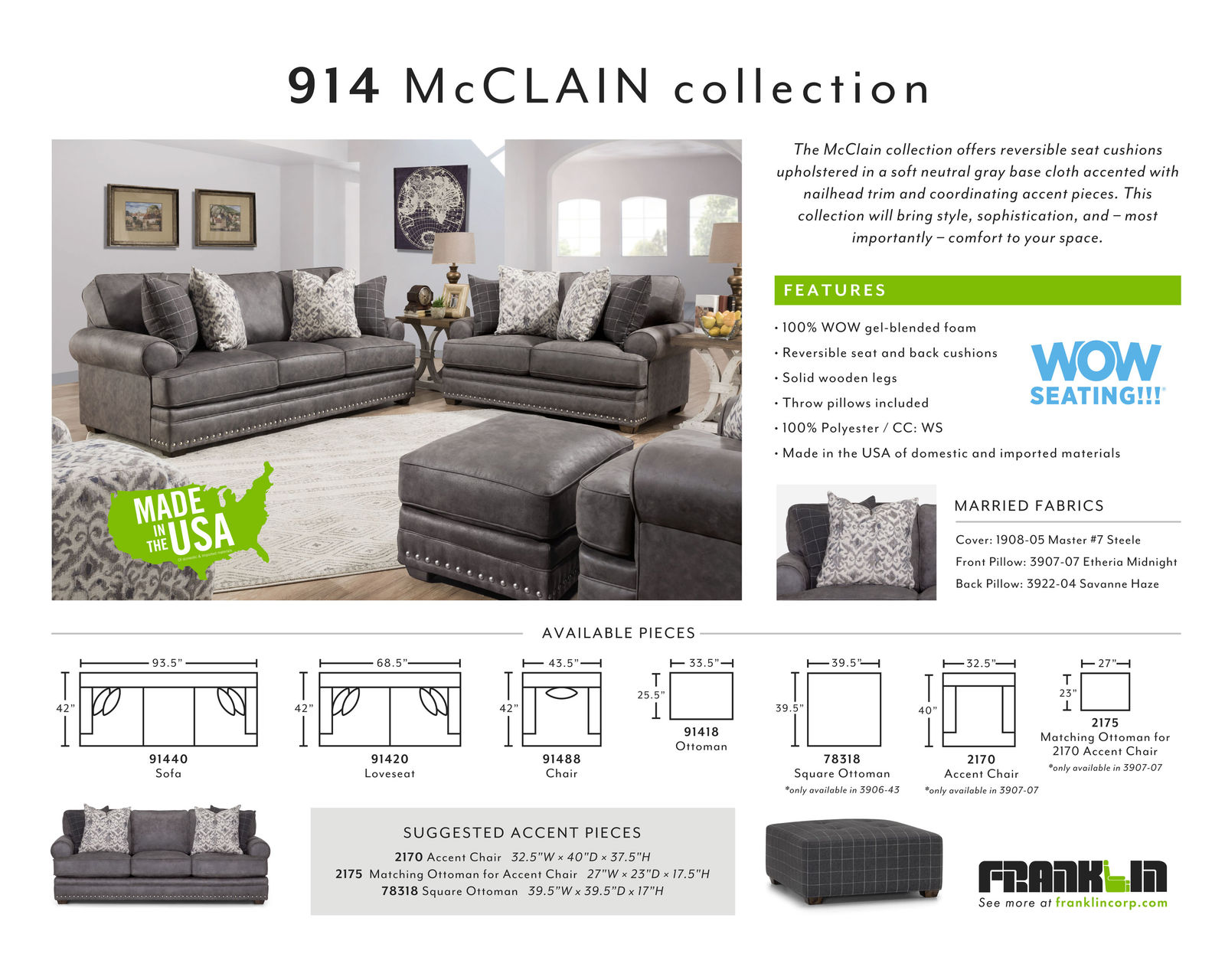 McClain 93" Sofa (Includes Pillows)