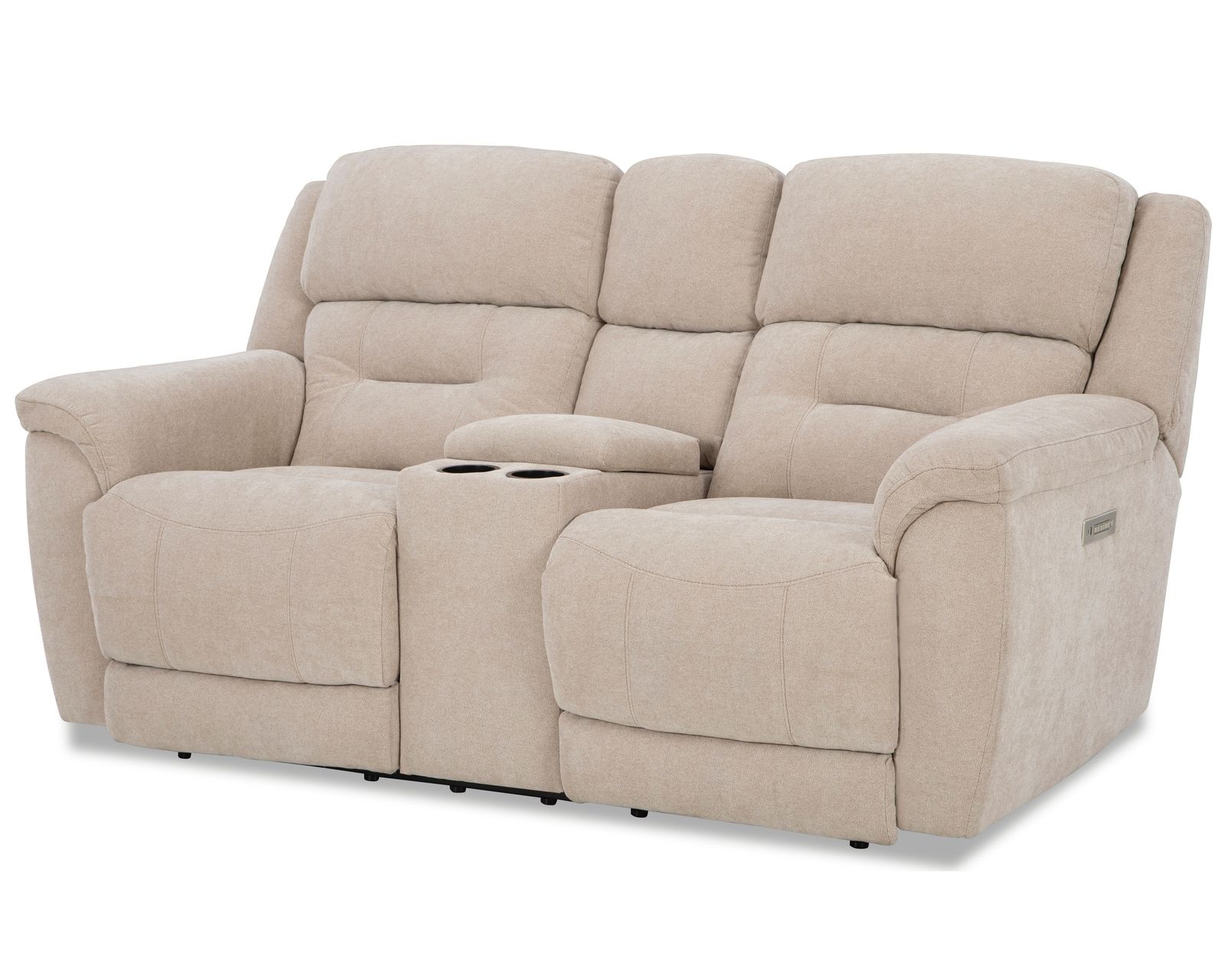 Knockout 79" Zero Gravity Triple Power Reclining Console Loveseat Tan (In stock) - Knockout 79" Zero Gravity Triple Power Reclining Console Loveseat