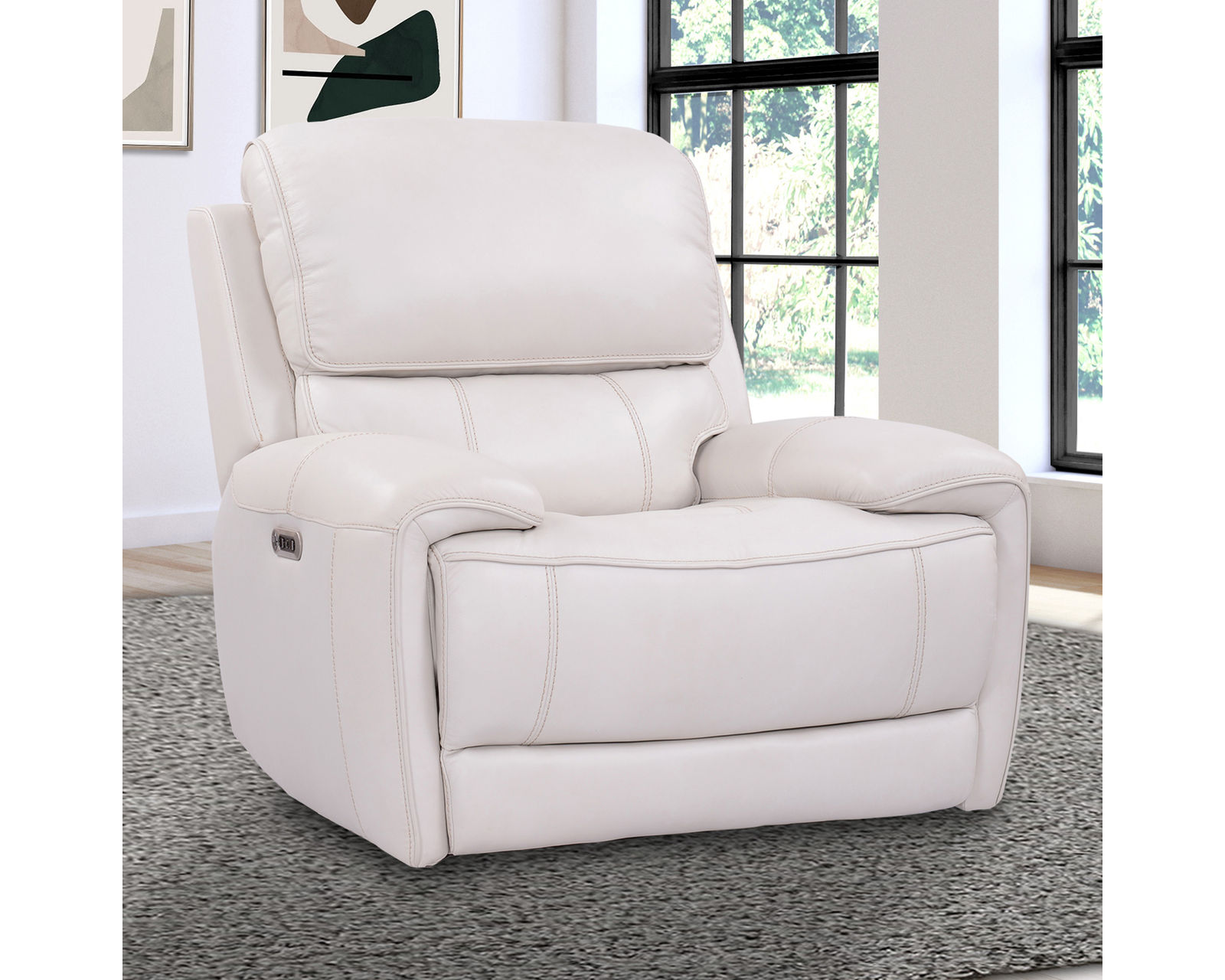 Empire Leather Power Headrest Power Recliner Ivory (In stock - Fast shipping)