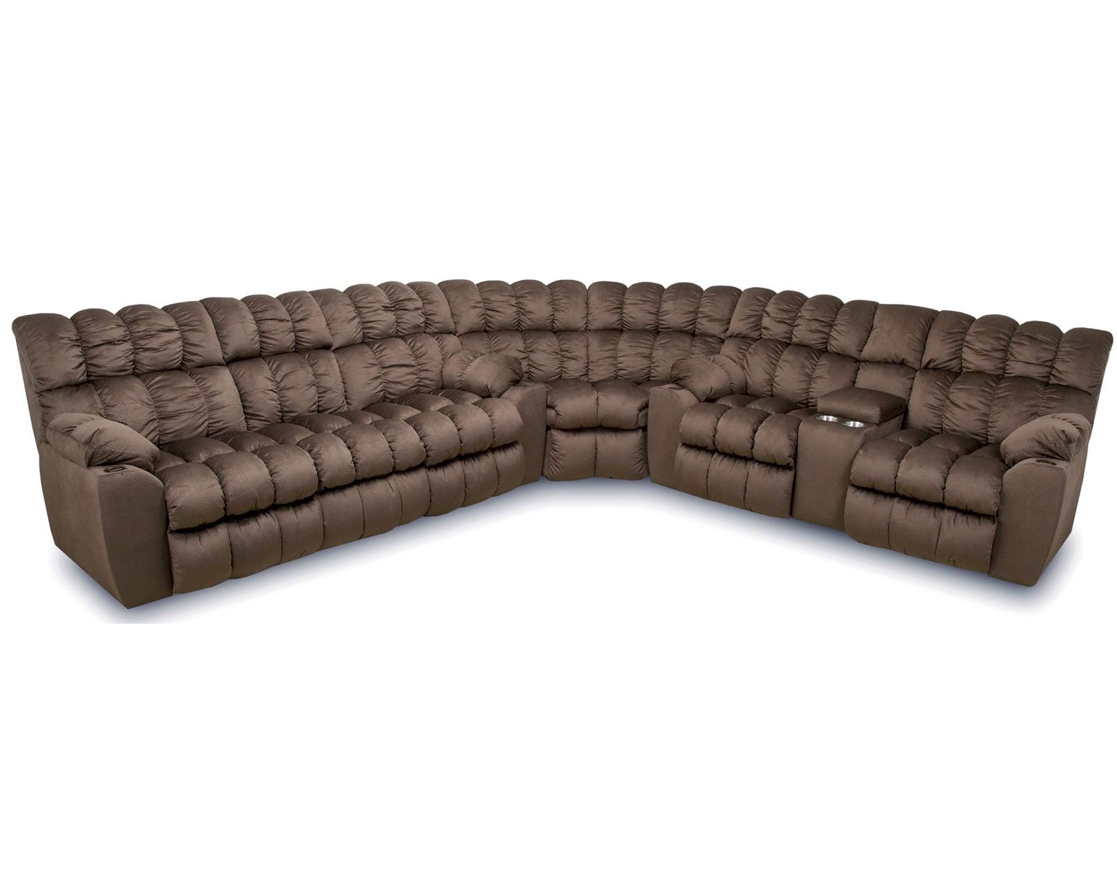 Brayden 440 Three-Piece Reclining Sectional with Dropdown Table - Lights and Much More - More Comfort in Every Position.