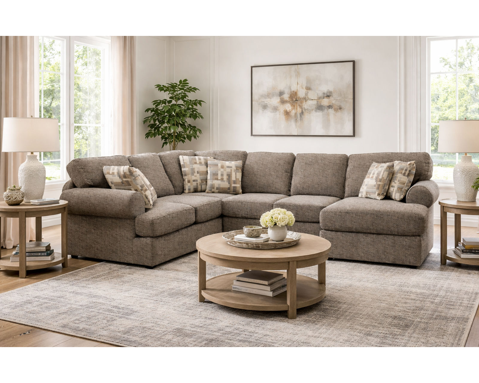 Darcy Stationary Sectional  (+101 Standard and Performance Fabrics) - Includes Pillows