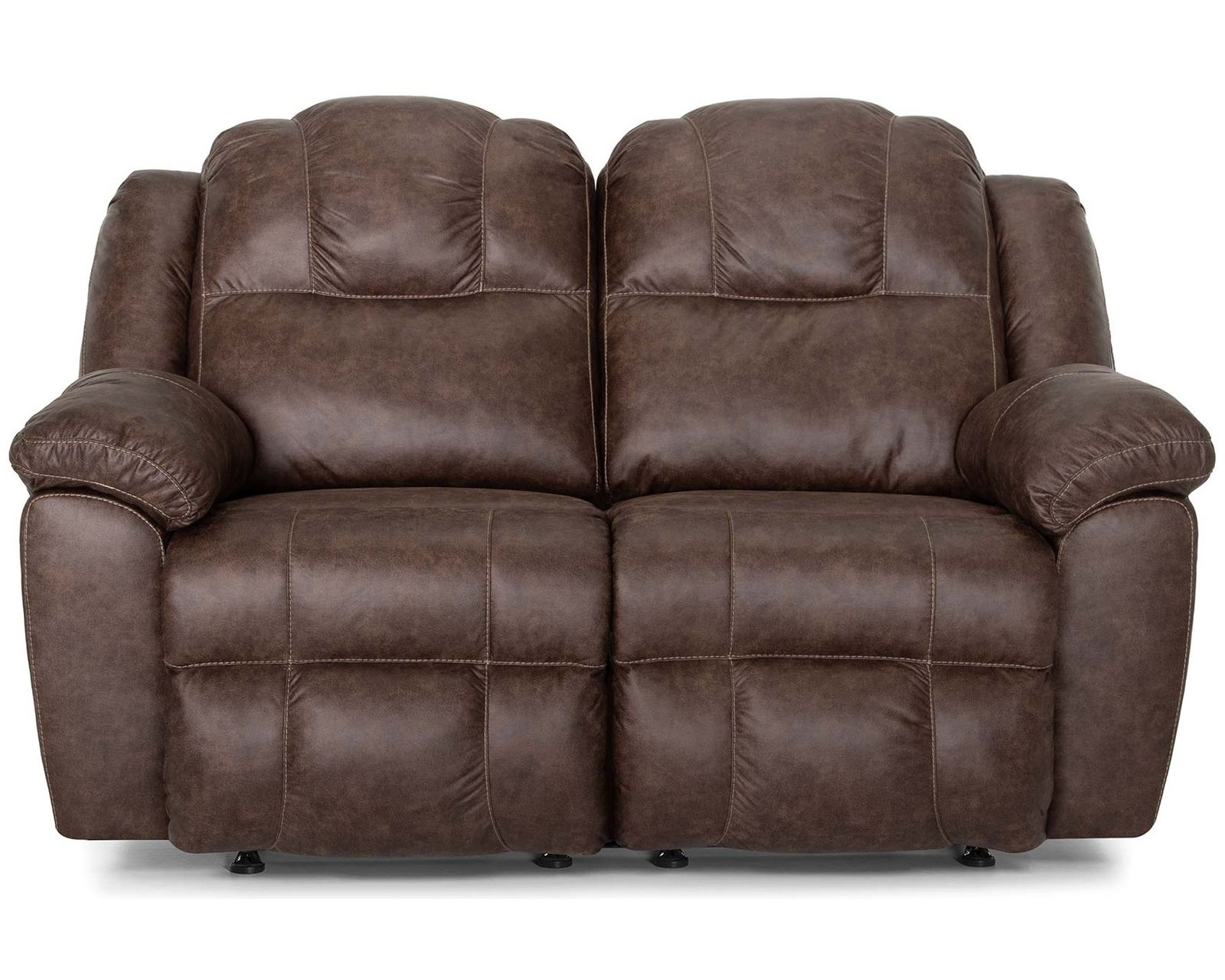 Castello 92" Reclining Sofa Walnut (A Best-Selling Favorite. Plush Comfort with a Distinctive Crowned Design) - Castello 71" Dual Rocking Reclining Loveseat