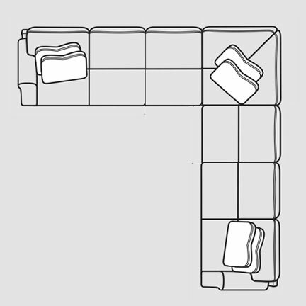 Layout H:  Five Piece Sectional 124" x 124"