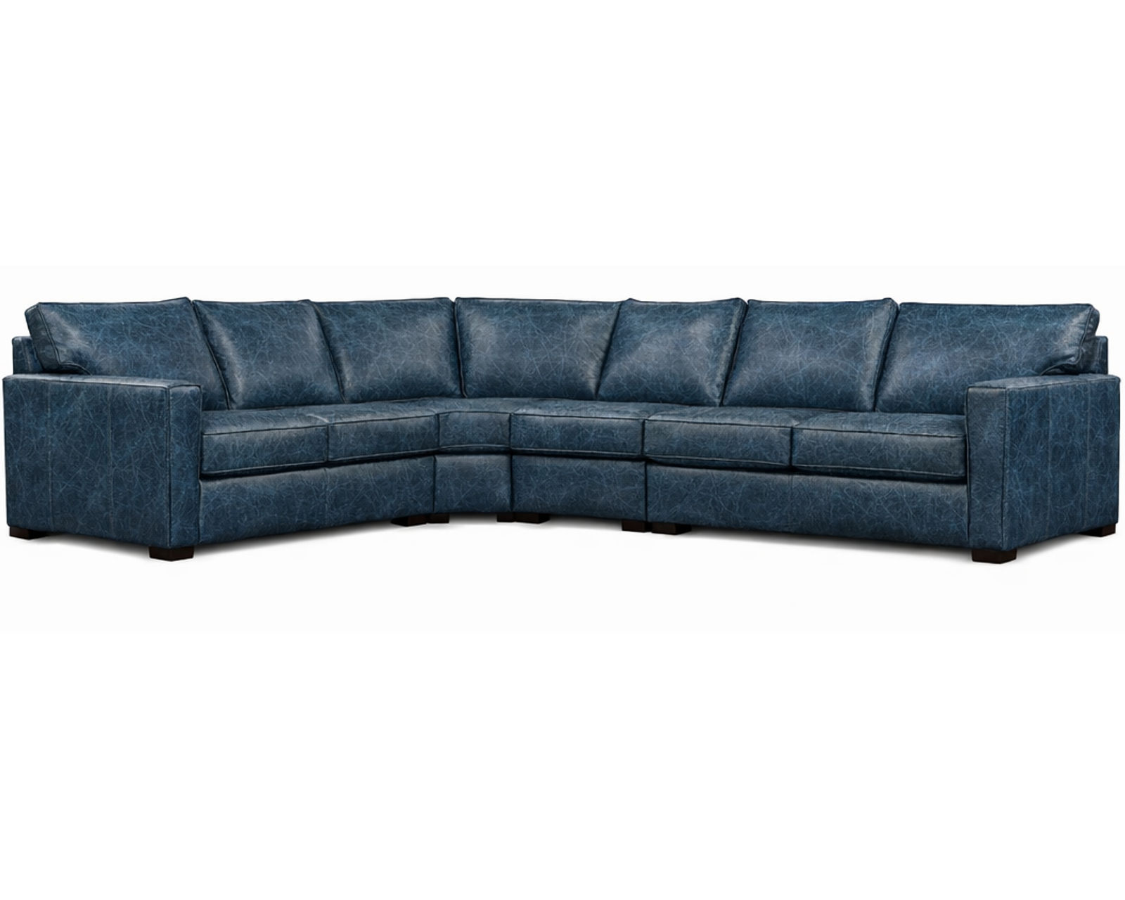 Baylor Stationary Leather Sectional (29 Top-Grain Leather Choices) - Layout M: Four Piece Sectional 95" x 123" 