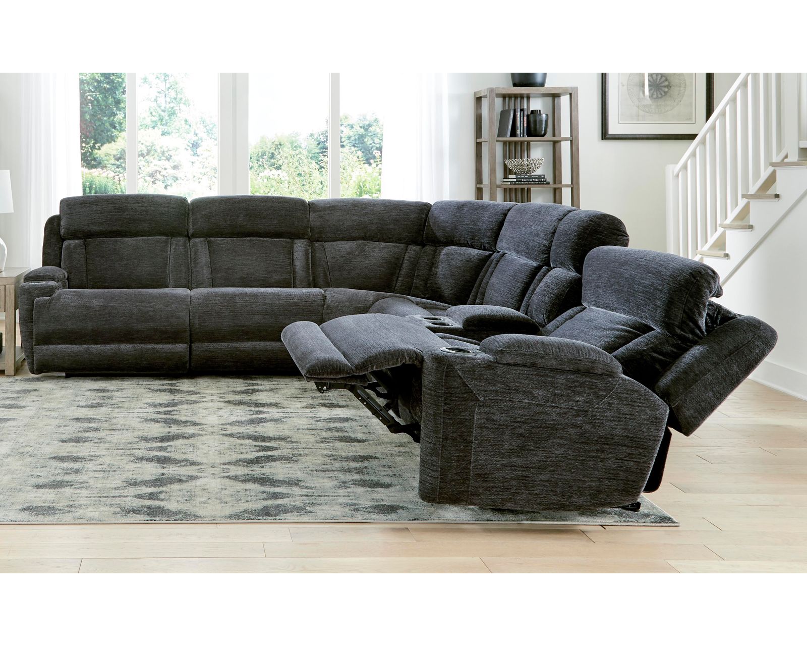 Dalton 6 Piece Power Reclining Sectional Charcoal (In Stock - Fast shipping) - Layout A:  Six Piece Reclining Sectional 116" x 129