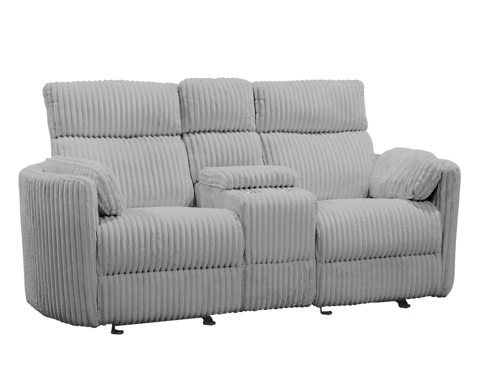 Radius 88" Power Reclining Sofa Grey (In stock - Fast Shipping) - Radius Grey Power Reclining Glider Console Loveseat
