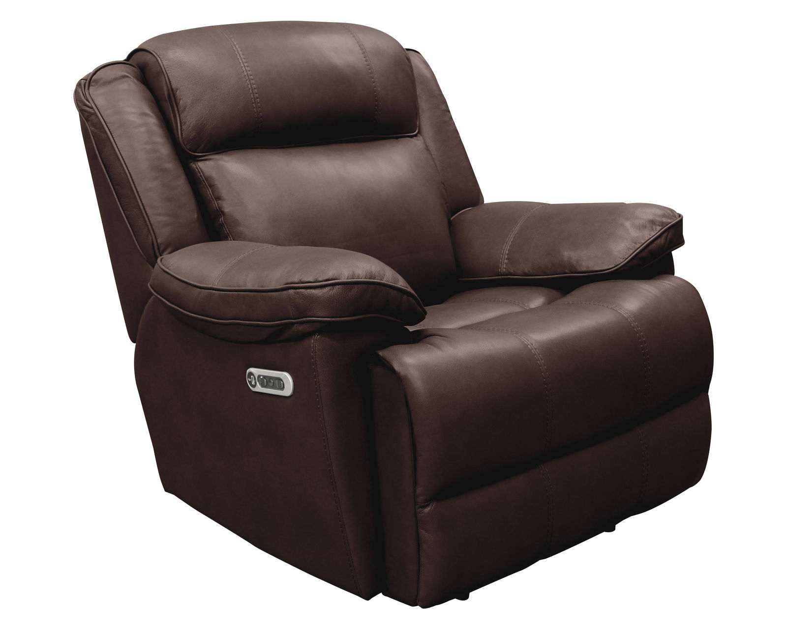 Eclipse Leather Power Headrest Power Recliner Brown (In stock - Fast shipping)