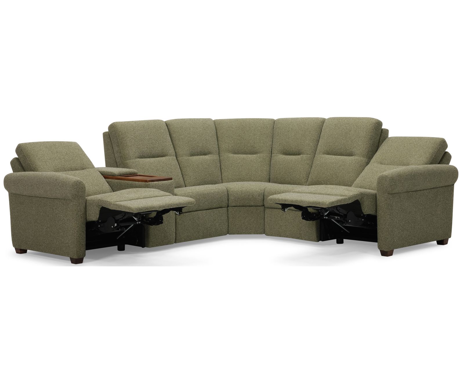 Essex 40112 Triple Power Reclining Sectional (+50 fabrics) - Layout B: Three Piece Reclining Sectional (2 recliner) 110" x 98"