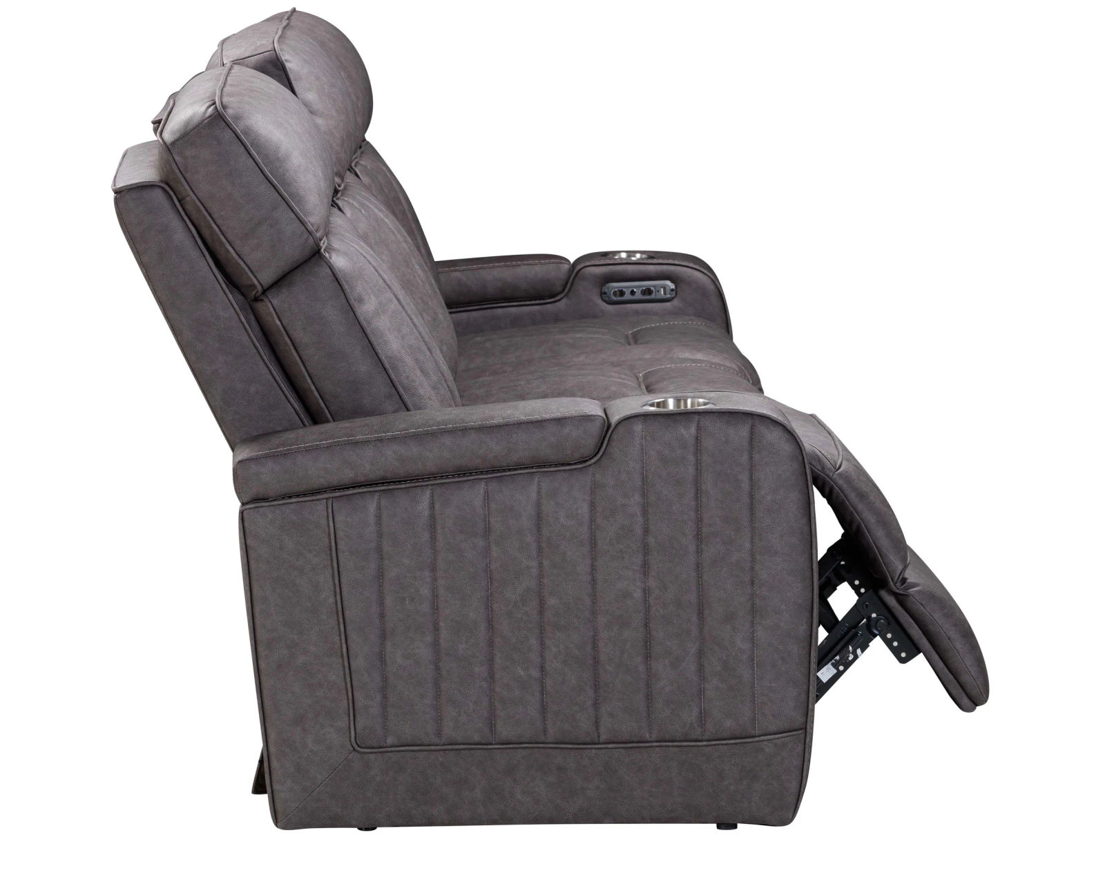 Equinox 85" Power Headrest Power Reclining Sofa w/ Dropdown Table Mercury (In stock - Fast shipping) - Equinox Power Headrest Power Reclining Sofa w/ Center Drop Down Table