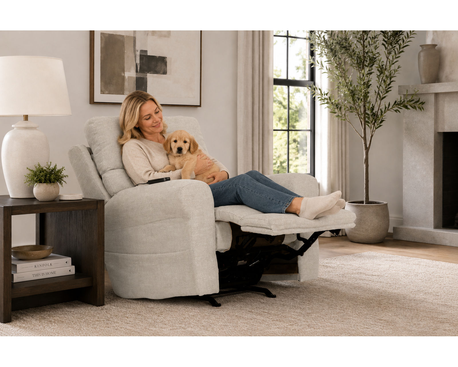 Unity Power Headrest Power Rocker Recliner with CR3 Heat & Therapeutic Massage Nanobionic Performance Fabric (2 colors) - Body-Activated Comfort. Powered by Nanobionic®.Relax Smarter with Nanobionic® Performance Fabric.