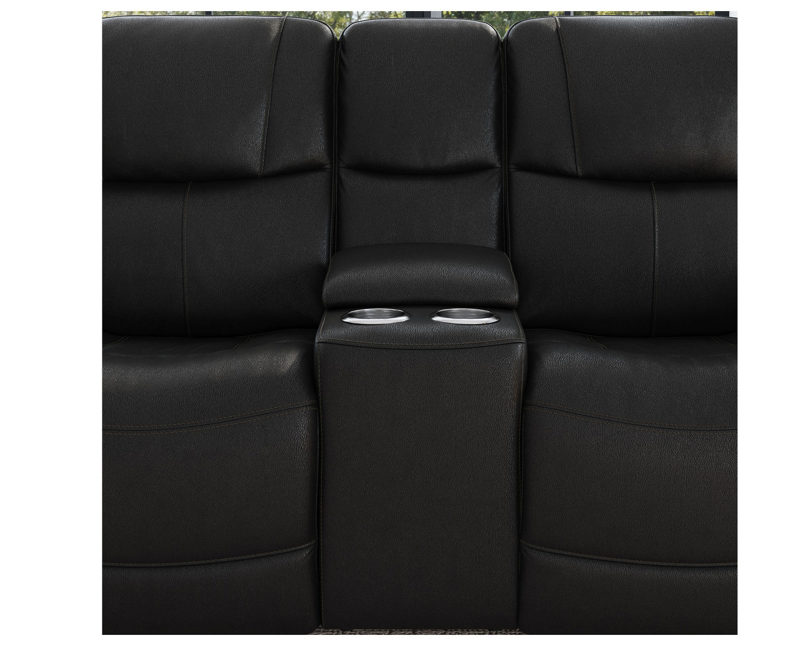 Crew Power Recliner with Power Headrest & Lumbar (Black leather) in stock - Console features storage, cupholders and USB charging