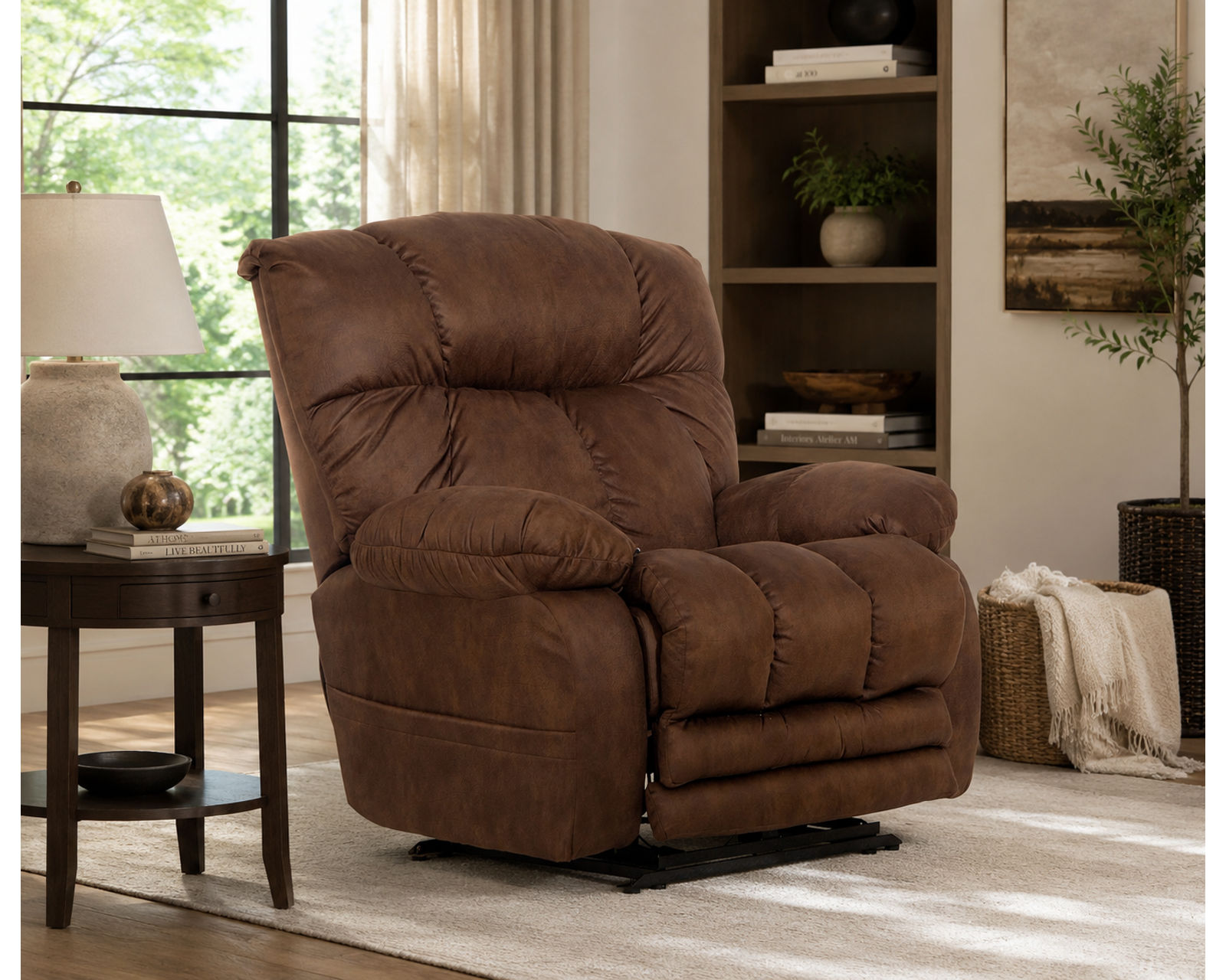Dawkins Big Man's Lay Flat Power Recliner with Extended Ottoman Big and Tall Comfort (RATED 400 LBS.) 2 colors - America's Favorite Way to Unwind.